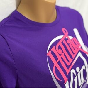 Stylish Purple Tee with Pink and White Graphic